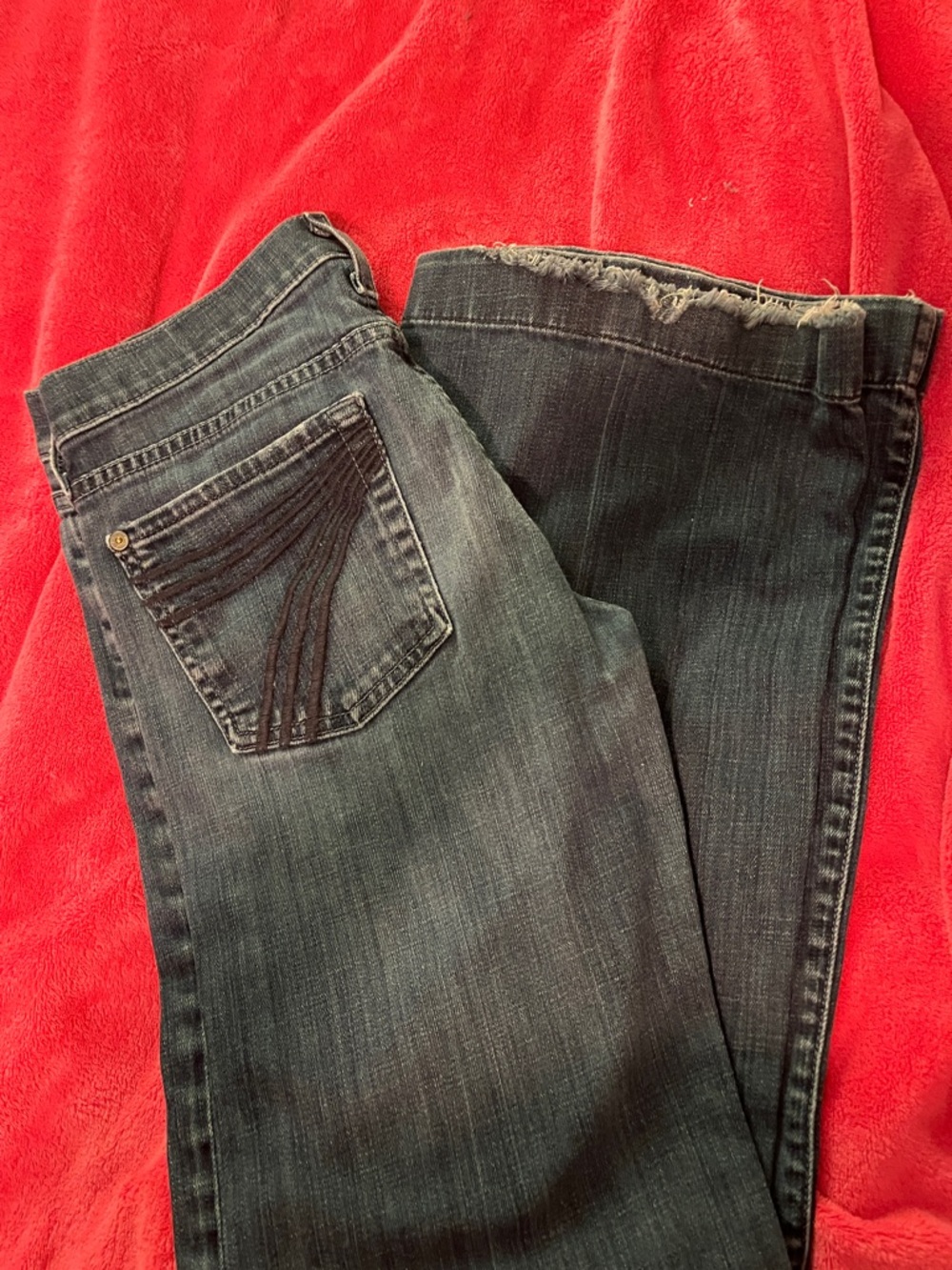 7 For All Mankind Dojo in Dark Indigo with Frayed Hem